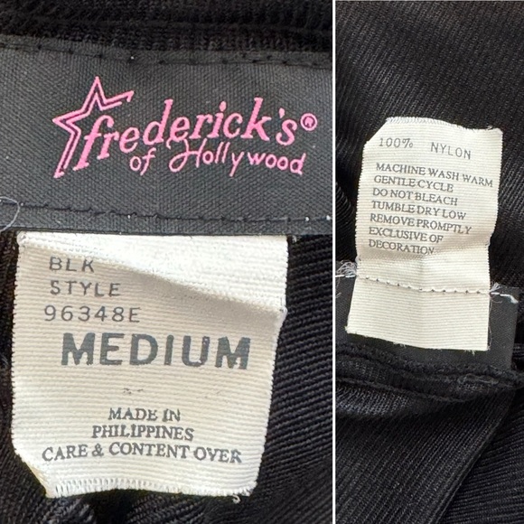 Frederick’s of Hollywood Silky Nylon Goth Black Sheer Mesh Maxi Gown Slip Dress - Picture 3 of 10